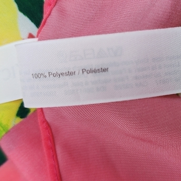 Victoria's Secret Green Pink Tropical Foliage Print Scarf Cover Up - Picture 4 of 14